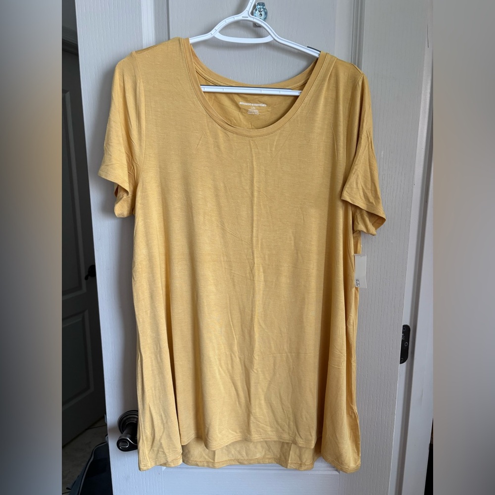 NWT Amazon Essentials L Women's Yellow Top